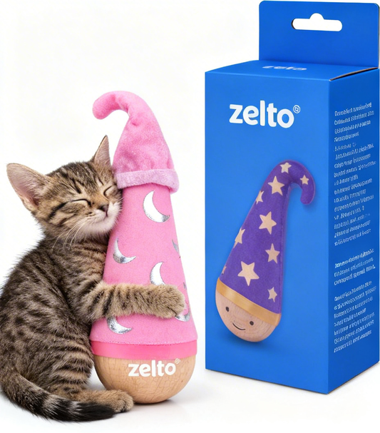 zelto® Wobble Whisker Ninja Toy – The Unstoppable Treat-Dispensing Cat Wobbler That Keeps Your Lazy Kitty Pouncing, Batting & Begging for More!